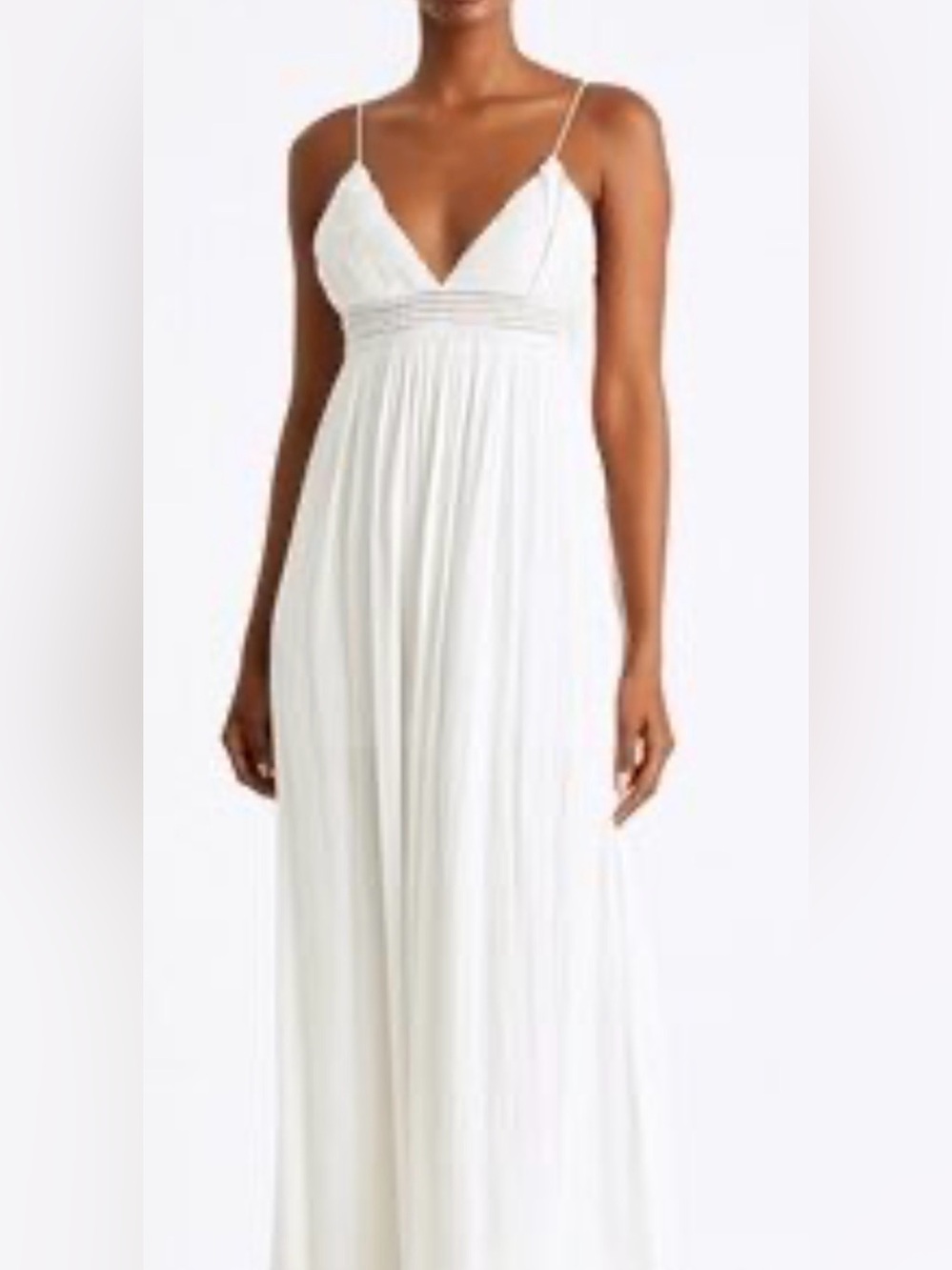 Le Lis White Spaghetti-Strap V-Neck Maxi Dress Size Small NWT